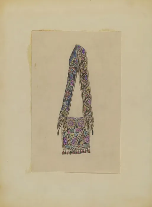 Framed Print : Man's Shoulder Pouch, 1935 / 1942. Creator: Melita Hofmann Framed Print : Man's Shoulder Pouch, 1935 / 1942. Creator: Melita Hofmann