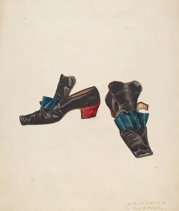 Framed Print : Mans Slippers, 1935 / 1942. Creator: Mary E Humes Framed Print : Mans Slippers, 1935 / 1942. Creator: Mary E Humes
