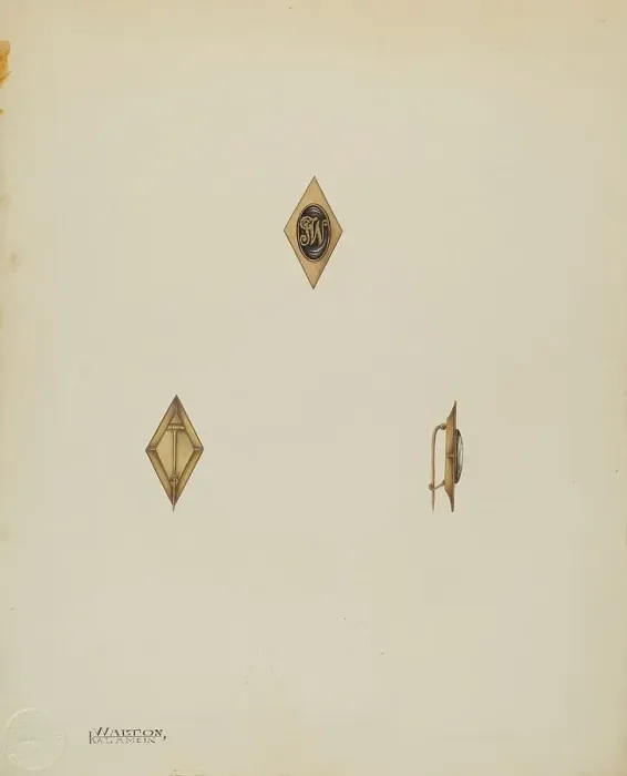 Framed Print : Man's Stick Pin, c. 1938. Creator: Kalamian Walton Framed Print : Man's Stick Pin, c. 1938. Creator: Kalamian Walton
