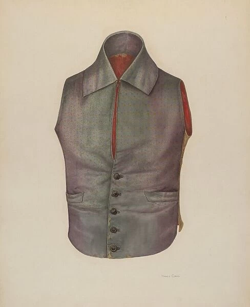 Mans Waistcoat, c. 1941. Creator: Nancy Crimi