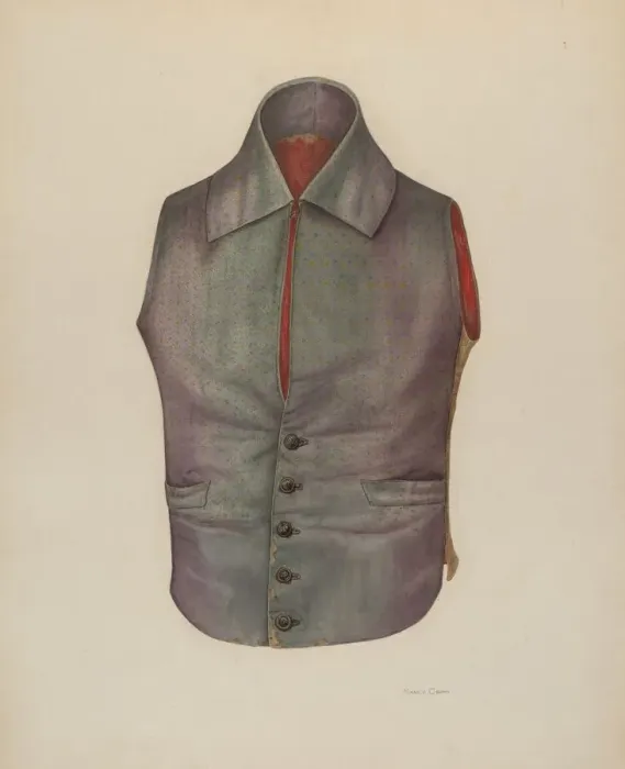 Framed Print : Mans Waistcoat, c. 1941. Creator: Nancy Crimi Framed Print : Mans Waistcoat, c. 1941. Creator: Nancy Crimi
