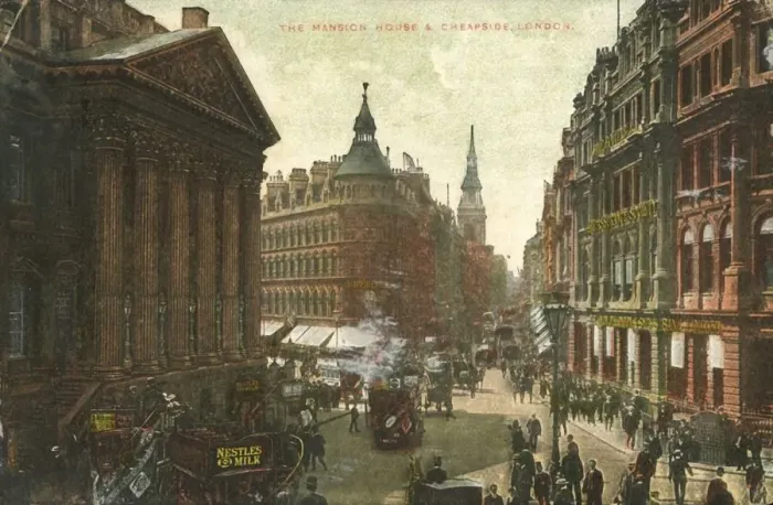Framed Print : The Mansion House & Cheapside, London, late 19th-early 20th century. Creator: Unknown Framed Print : The Mansion House & Cheapside, London, late 19th-early 20th century. Creator: Unknown