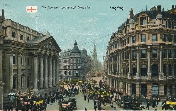 The Mansion House and Cheapside, London, c1910