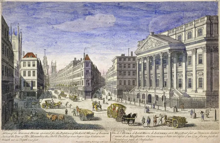 Framed Print : Mansion House (exterior), London, 1751. Artist: Thomas Bowles Framed Print : Mansion House (exterior), London, 1751. Artist: Thomas Bowles