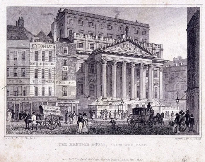 Framed Print : Mansion House (exterior), London, 1830. Artist: W Wallis Framed Print : Mansion House (exterior), London, 1830. Artist: W Wallis