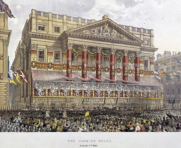 Mansion House (exterior), London, 1863. Artist: Day & Son