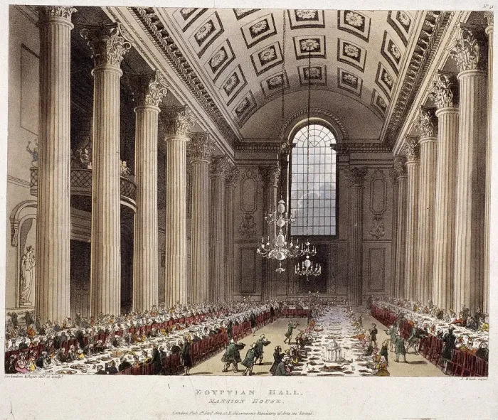 Framed Print : Mansion House (interior), London, 1809. Artist: Thomas Rowlandson Framed Print : Mansion House (interior), London, 1809. Artist: Thomas Rowlandson