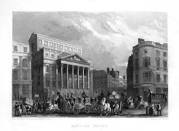 Mansion House, London, 19th century. Artist: J Woods