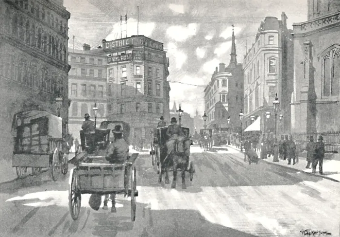 Framed Print : The Mansion House Station, District Railway Queen Victoria Street, 1891 Framed Print : The Mansion House Station, District Railway Queen Victoria Street, 1891