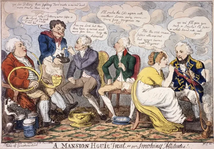 Framed Print : A Mansion House treat - or smoking attitudes, London, 1800 Framed Print : A Mansion House treat - or smoking attitudes, London, 1800