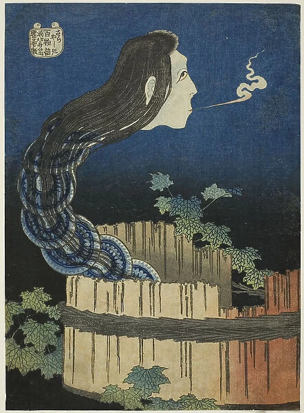 The Mansion of the Plates (Sara yashiki), from the series 'One Hundred Ghost Tales...', 1831 / 32. Creator: Hokusai. The Mansion of the Plates (Sara yashiki), from the series 'One Hundred Ghost Tales...', 1831 / 32. Creator: Hokusai