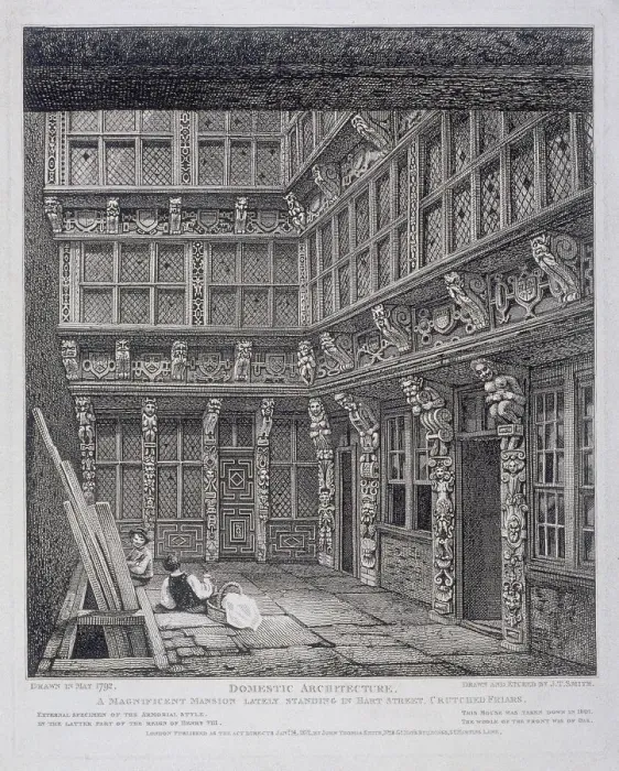 Framed Print : Mansion of Sir Richard (Dick) Whittington in Hart Street, Crutched Friars, London, 1812 Framed Print : Mansion of Sir Richard (Dick) Whittington in Hart Street, Crutched Friars, London, 1812