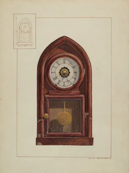 Framed Print : Mantel Clock, 1935 / 1942. Creator: Ernest A Towers Jr Framed Print : Mantel Clock, 1935 / 1942. Creator: Ernest A Towers Jr