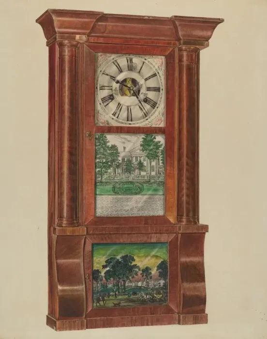 Framed Print : Mantel Clock, 1938. Creator: Francis Law Durand Framed Print : Mantel Clock, 1938. Creator: Francis Law Durand