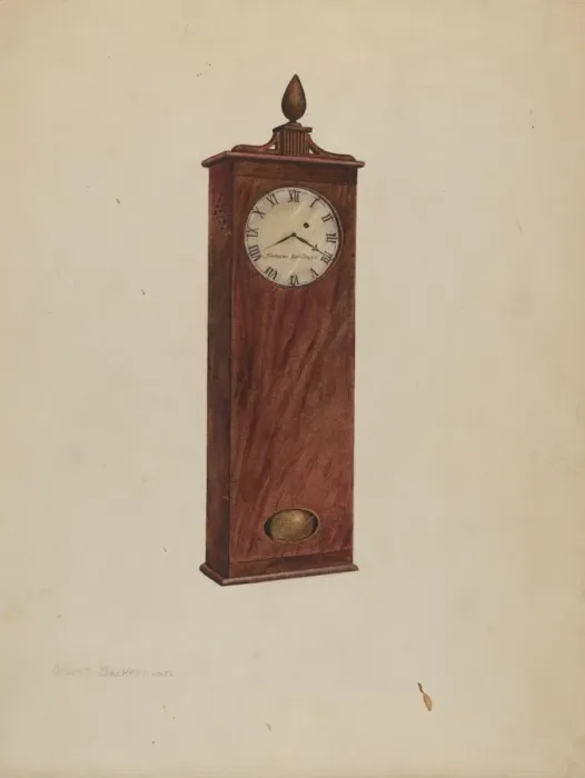 Framed Print : Mantel Clock, c. 1937. Creators: Gilbert Sackerman, Isidore Sovensky Framed Print : Mantel Clock, c. 1937. Creators: Gilbert Sackerman, Isidore Sovensky
