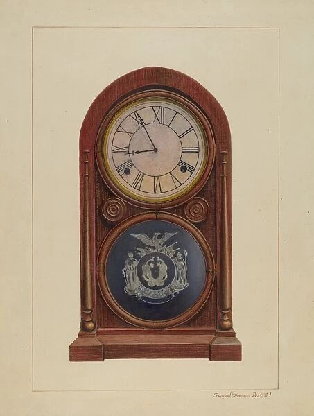 Mantel Clock or Shelf Clock, c. 1938. Creator: Samuel Fineman