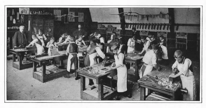 Framed Print : A manual training centre: woodwork, London, c1900 (1901) Framed Print : A manual training centre: woodwork, London, c1900 (1901)