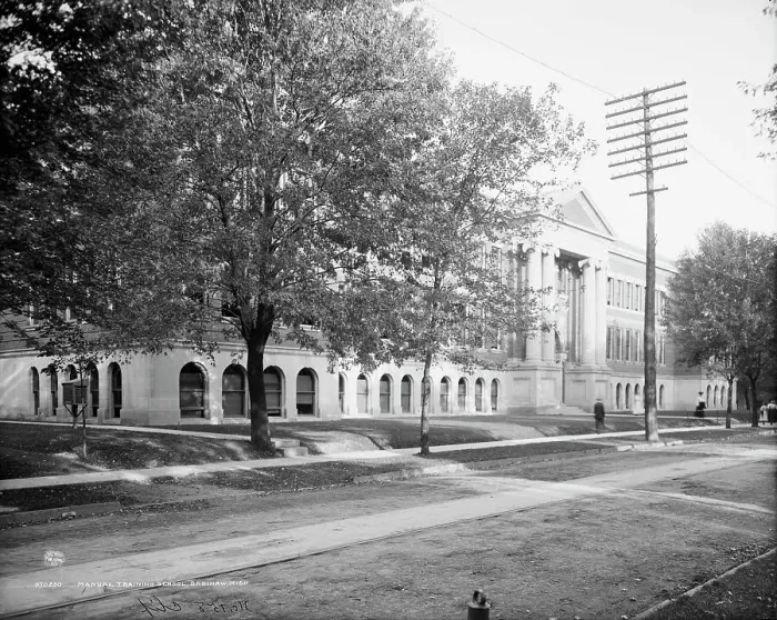 Framed Print : Manual training school, Saginaw, Mich. between 1900 and 1910. Creator: Unknown Framed Print : Manual training school, Saginaw, Mich. between 1900 and 1910. Creator: Unknown