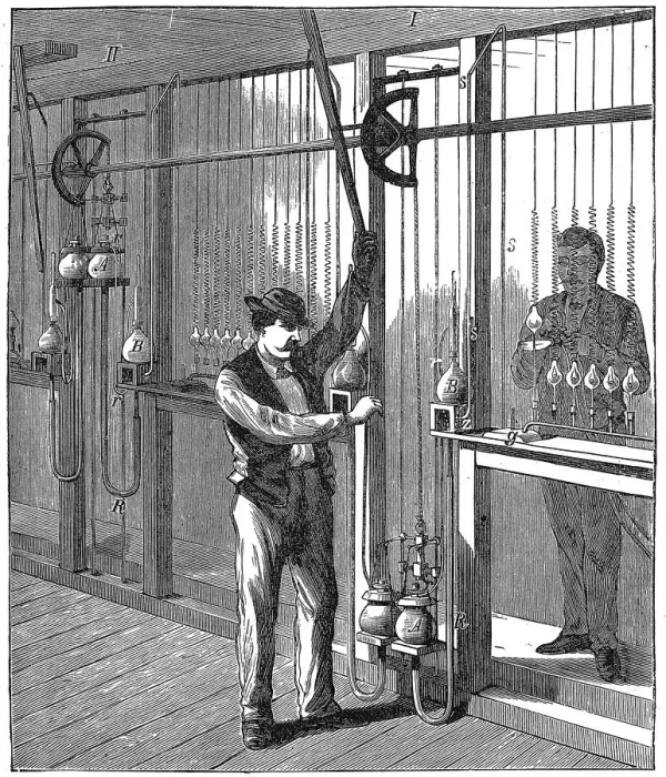 Framed Print : Manufacturing electric light bulbs, c1883 (1896) Framed Print : Manufacturing electric light bulbs, c1883 (1896)