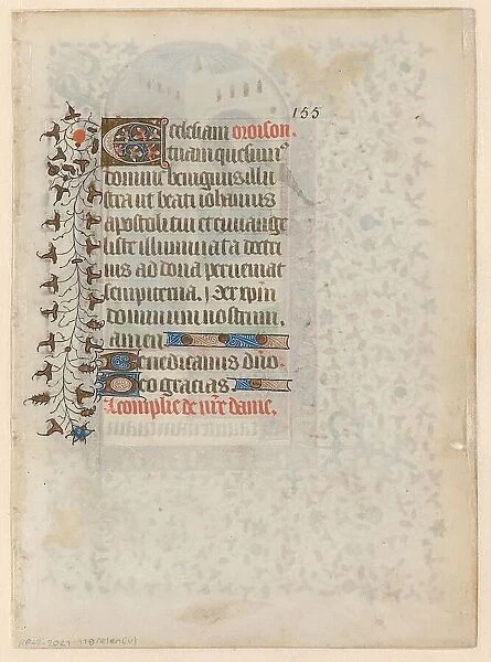 Manuscript from a book of hours with a prayer, c.1400-c.1449. Creator: Anon