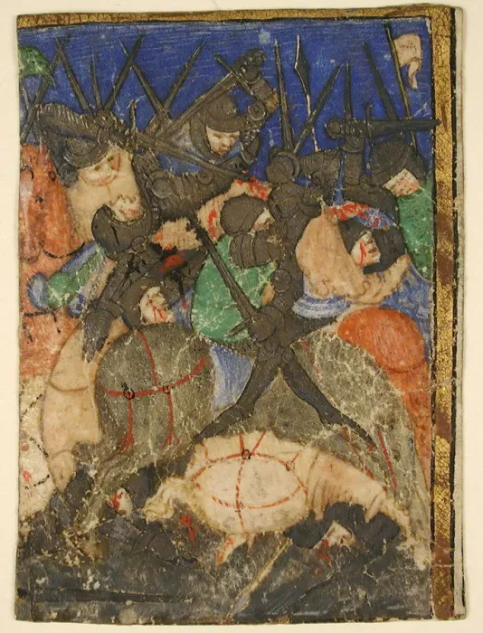 Framed Print : Manuscript Cutting Showing a Scene from Hebrew Scripture, Perhaps the Life of King David(?), c Framed Print : Manuscript Cutting Showing a Scene from Hebrew Scripture, Perhaps the Life of King David(?), c