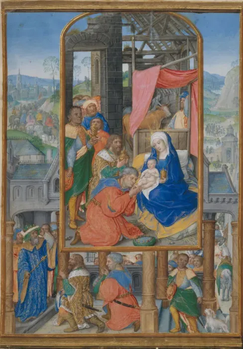 Framed Print : Manuscript Illumination with Adoration of the Magi, ca. 1515-25. Creator: Gerard Horenbout Framed Print : Manuscript Illumination with Adoration of the Magi, ca. 1515-25. Creator: Gerard Horenbout