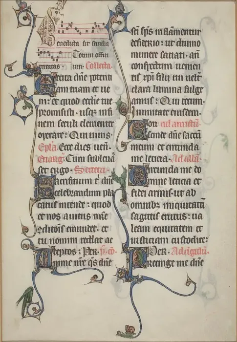 Framed Print : Manuscript Leaf from the Beauvais Missal, 1285. Creator: Unknown Framed Print : Manuscript Leaf from the Beauvais Missal, 1285. Creator: Unknown