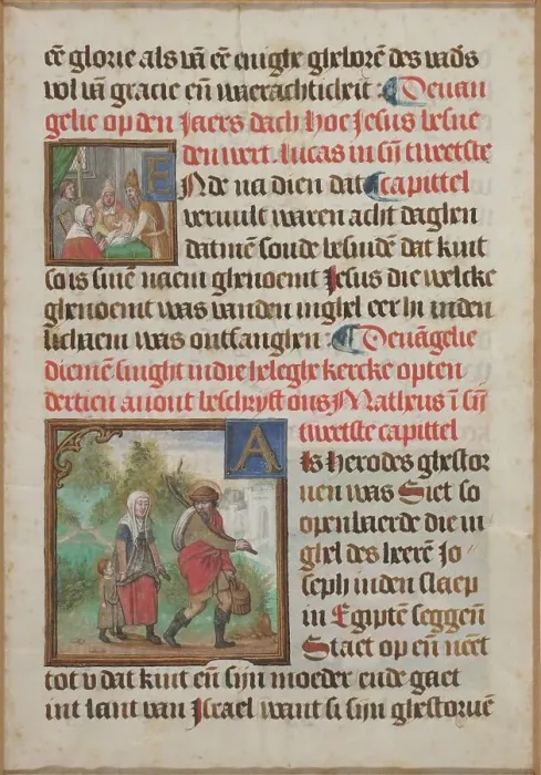 Framed Print : Manuscript Leaf from a Book of Hours, c. 1430. Creator: Unknown Framed Print : Manuscript Leaf from a Book of Hours, c. 1430. Creator: Unknown