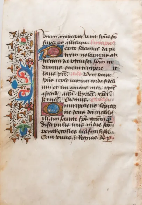 Framed Print : Manuscript Leaf, from a Book of Hours, French, 15th century. Creator: Unknown Framed Print : Manuscript Leaf, from a Book of Hours, French, 15th century. Creator: Unknown