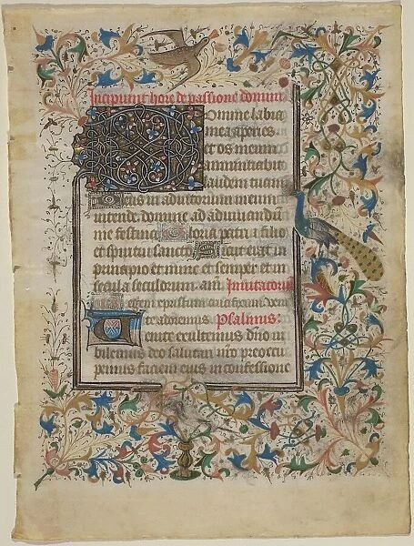 Manuscript Leaf from a Book of Hours (incip. Passionis), 1390. Creator: Unknown
