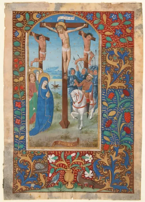 Framed Print : Manuscript Leaf with the Crucifixion, from a Book of Hours, last quarter 15th century Framed Print : Manuscript Leaf with the Crucifixion, from a Book of Hours, last quarter 15th century