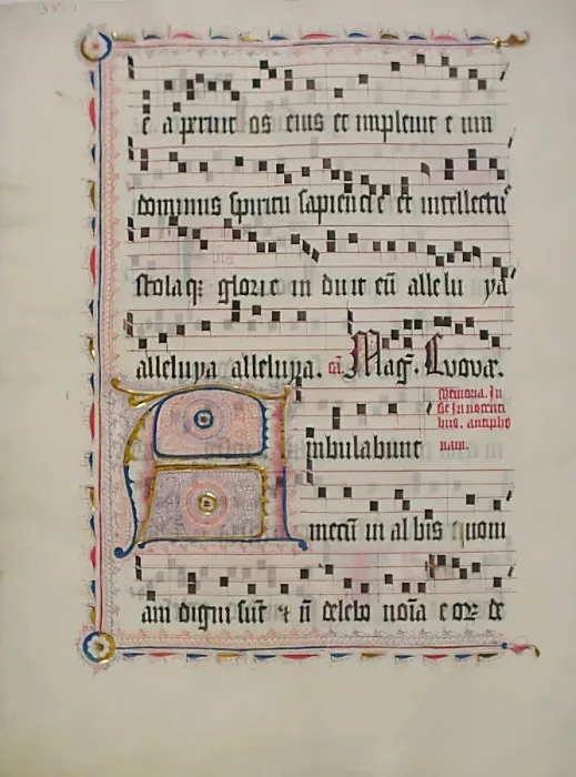 Framed Print : Manuscript Leaf with Initial A, from an Antiphonary, German, second quarter 15th century Framed Print : Manuscript Leaf with Initial A, from an Antiphonary, German, second quarter 15th century