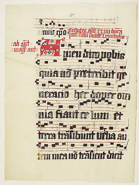 Manuscript Leaf with Initial A, from an Antiphonary, German, second quarter 15th century