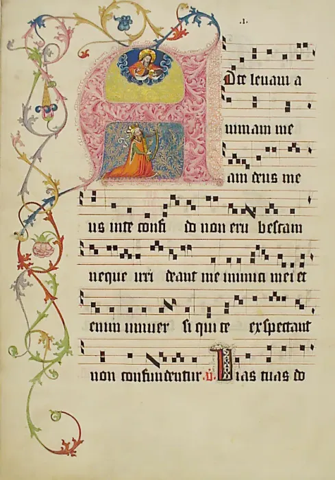 Framed Print : Manuscript Leaf with Initial A, from a Gradual, German, second quarter 15th century Framed Print : Manuscript Leaf with Initial A, from a Gradual, German, second quarter 15th century