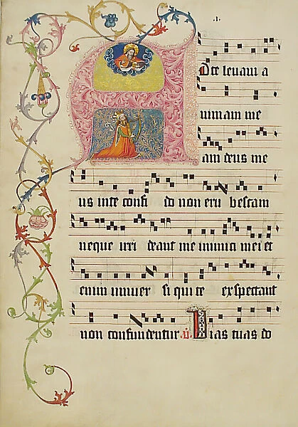 Manuscript Leaf with Initial A, from a Gradual, German, second quarter 15th century