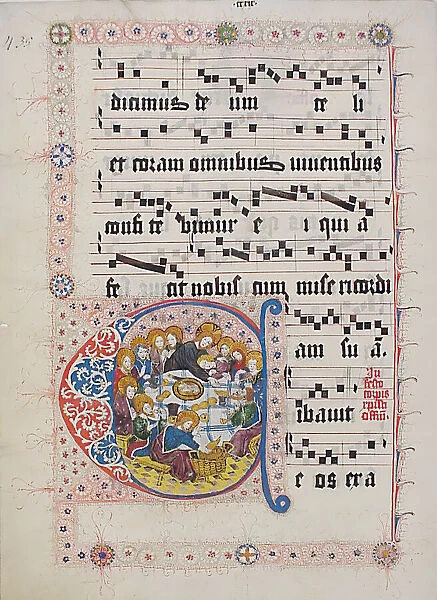 Manuscript Leaf with Initial C, from a Gradual, German, second quarter 15th century