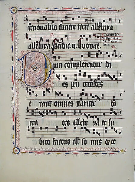 Manuscript Leaf with Initial D, from an Antiphonary, German, second quarter 15th century
