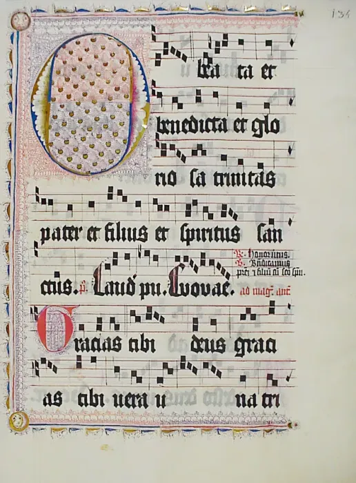 Framed Print : Manuscript Leaf with Initial O, from an Antiphonary, German, second quarter 15th century Framed Print : Manuscript Leaf with Initial O, from an Antiphonary, German, second quarter 15th century