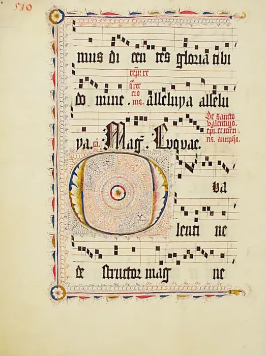 Framed Print : Manuscript Leaf with Initial O, from an Antiphonary, German, second quarter 15th century Framed Print : Manuscript Leaf with Initial O, from an Antiphonary, German, second quarter 15th century