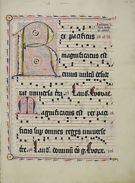Manuscript Leaf with Initial R, from an Antiphonary, German, second quarter 15th century