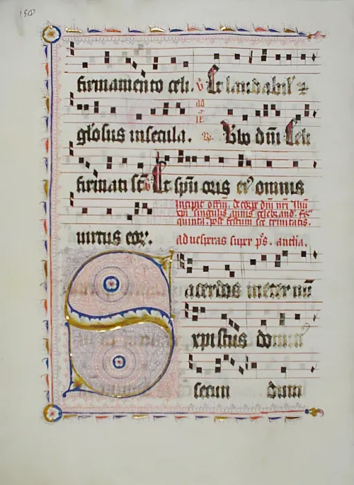 Framed Print : Manuscript Leaf with Initial S, from an Antiphonary, German, second quarter 15th century Framed Print : Manuscript Leaf with Initial S, from an Antiphonary, German, second quarter 15th century