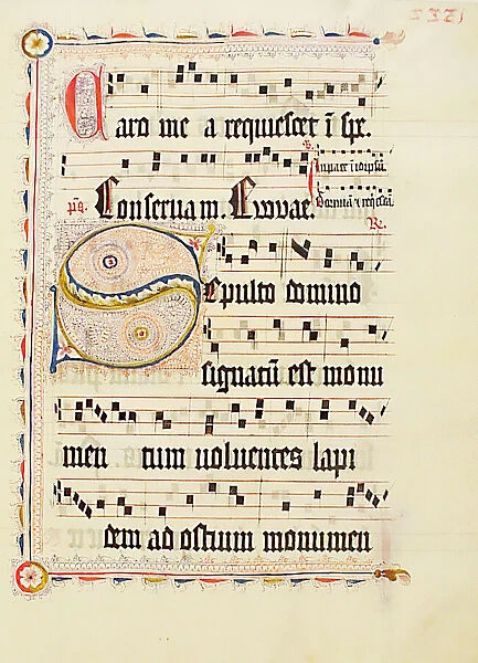 Manuscript Leaf with Initial S, from an Antiphonary, German, second quarter 15th century