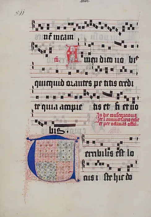 Framed Print : Manuscript Leaf with Initial T, from a Gradual, German, second quarter 15th century Framed Print : Manuscript Leaf with Initial T, from a Gradual, German, second quarter 15th century