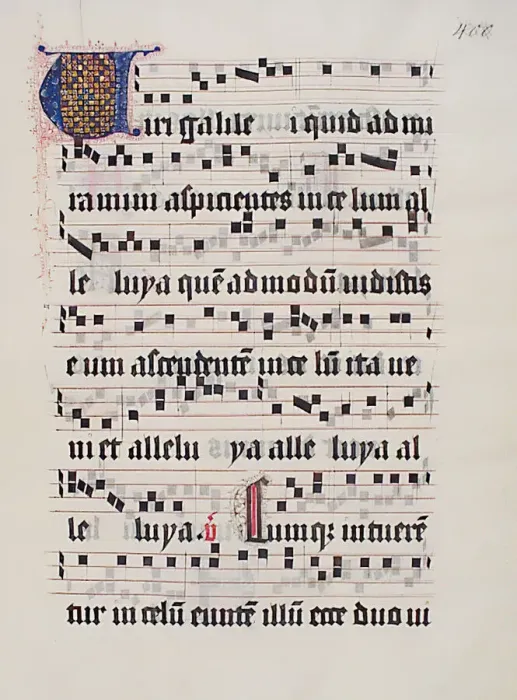 Framed Print : Manuscript Leaf with Initial V, from a Gradual, German, second quarter 15th century Framed Print : Manuscript Leaf with Initial V, from a Gradual, German, second quarter 15th century