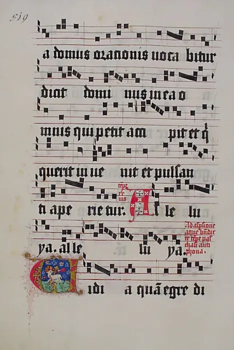 Framed Print : Manuscript Leaf with Initial V, from a Gradual, German, second quarter 15th century Framed Print : Manuscript Leaf with Initial V, from a Gradual, German, second quarter 15th century