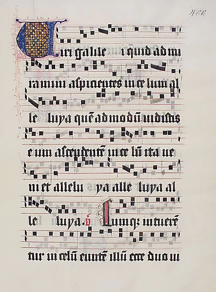 Manuscript Leaf with Initial V, from a Gradual, German, second quarter 15th century