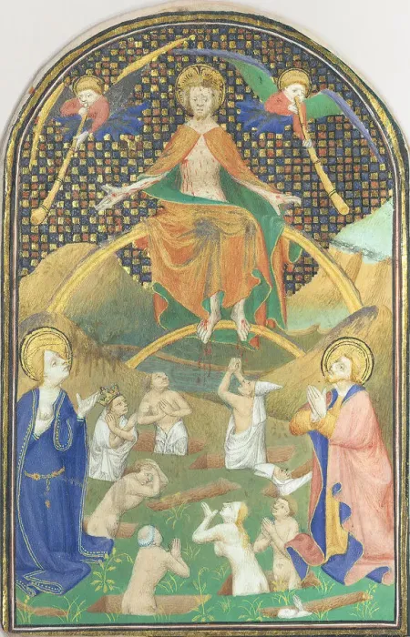Framed Print : Manuscript Leaf with the Last Judgment, from a Book of Hours, French, ca. 1400 Framed Print : Manuscript Leaf with the Last Judgment, from a Book of Hours, French, ca. 1400