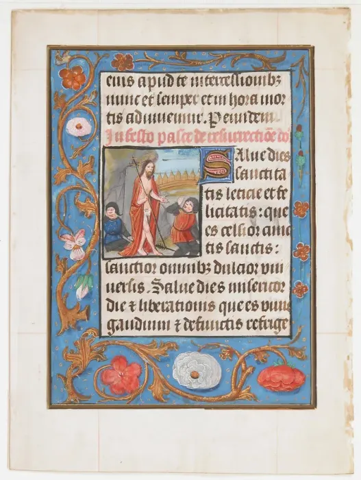 Framed Print : Manuscript Leaf with the Resurrection, from a Book of Hours, ca. 1500. Creator: Unknown Framed Print : Manuscript Leaf with the Resurrection, from a Book of Hours, ca. 1500. Creator: Unknown