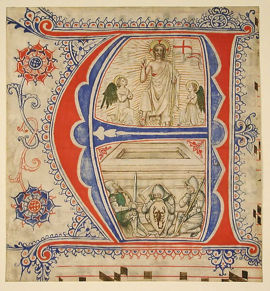 Manuscript Leaf Showing an Illuminated Initial A... second half of 14th-early 15th century