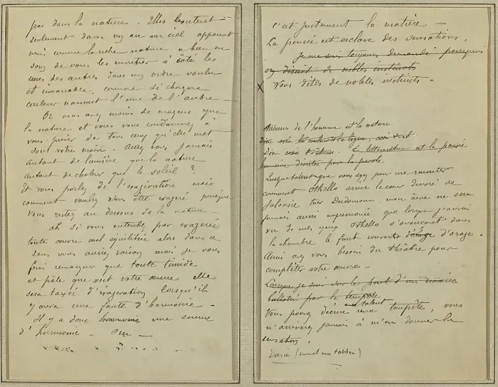 Framed Print : Manuscript Pages [verso], 1884-1888. Creator: Paul Gauguin